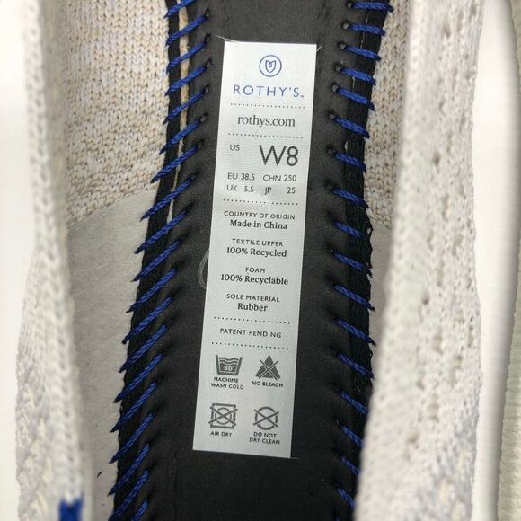 Rothy's The Flat in Salt‎ Honeycomb Women’s Size 8 - Picture 11 of 11